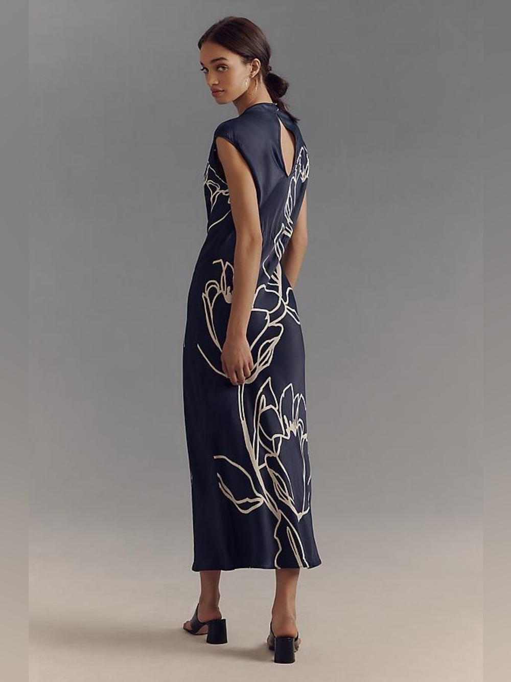Anthropologie Maeve navy mock neck slip dress - Picture 2 of 9